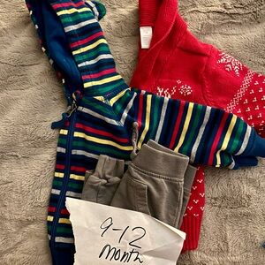 9-12 Month Baby Boy Fall/Winter Bundle 100% cotton -Sweater, hoodie, sweatpants